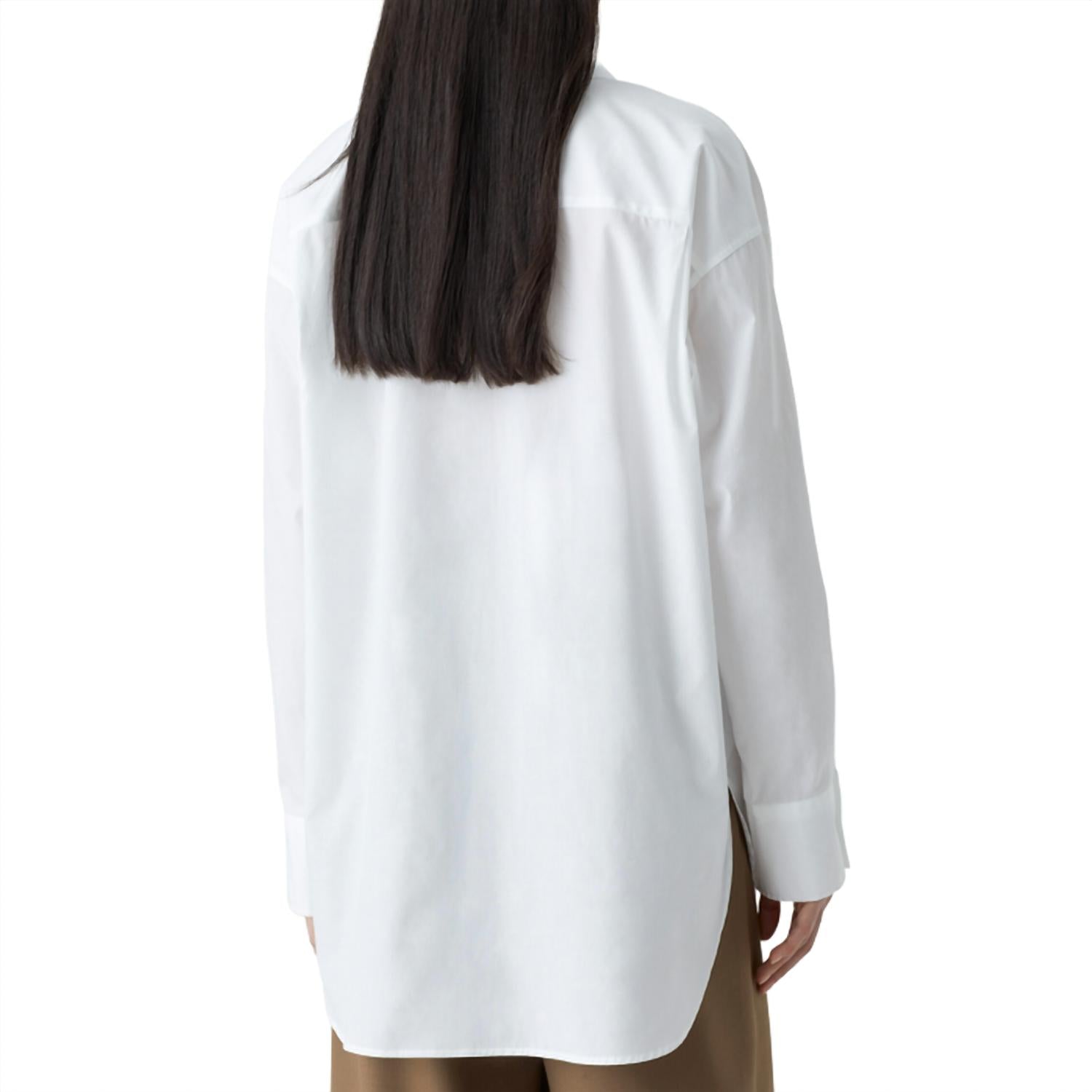 CLOSED Women's Organic Cotton Poplin Blouse in white - women's shirt - detail view