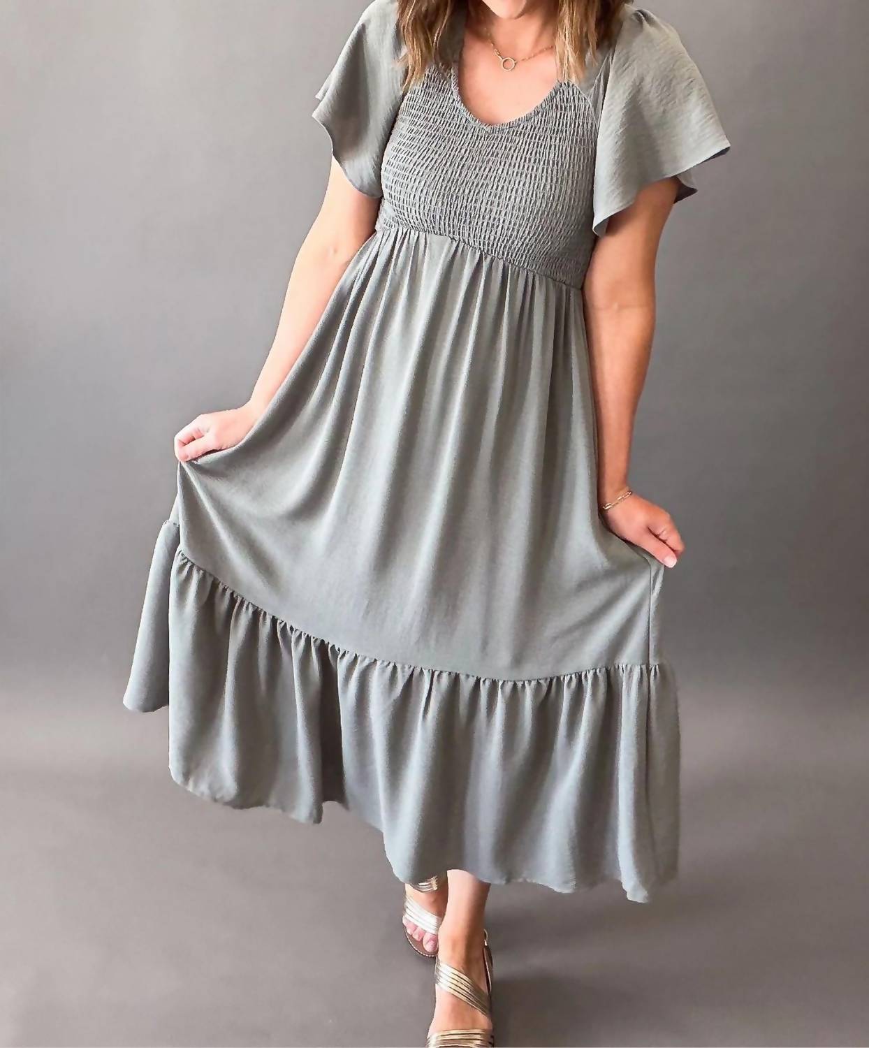 Mikarose - Smocked Midi Dress