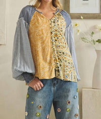 Oli & Hali - Patchwork Peasant Top
