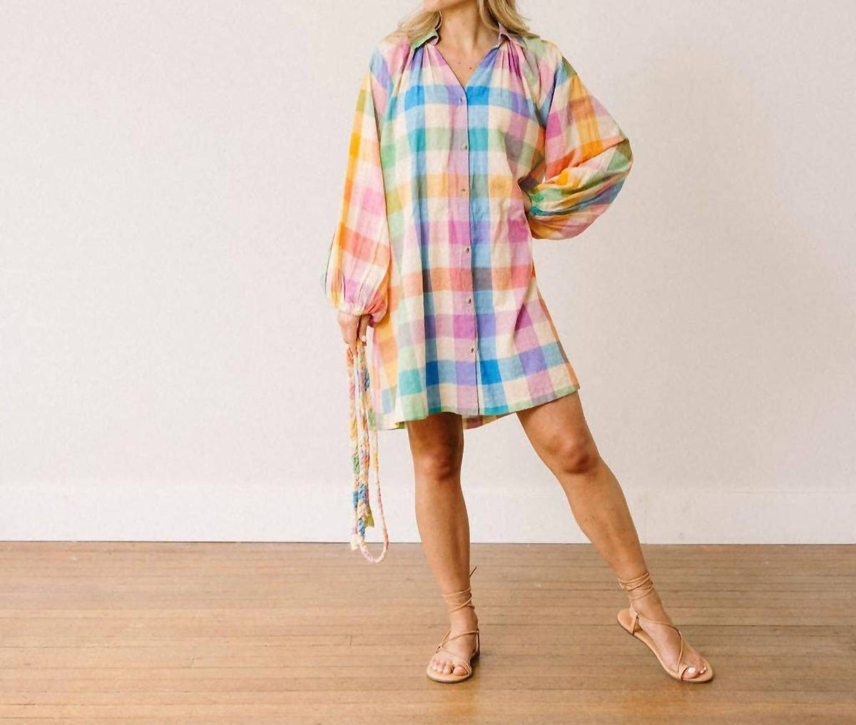 Sunshine Tienda - The Rainbow Plaid Pippa Dress