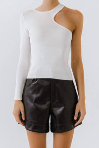 Endless Rose - Rhea One Shoulder Ribbed Top