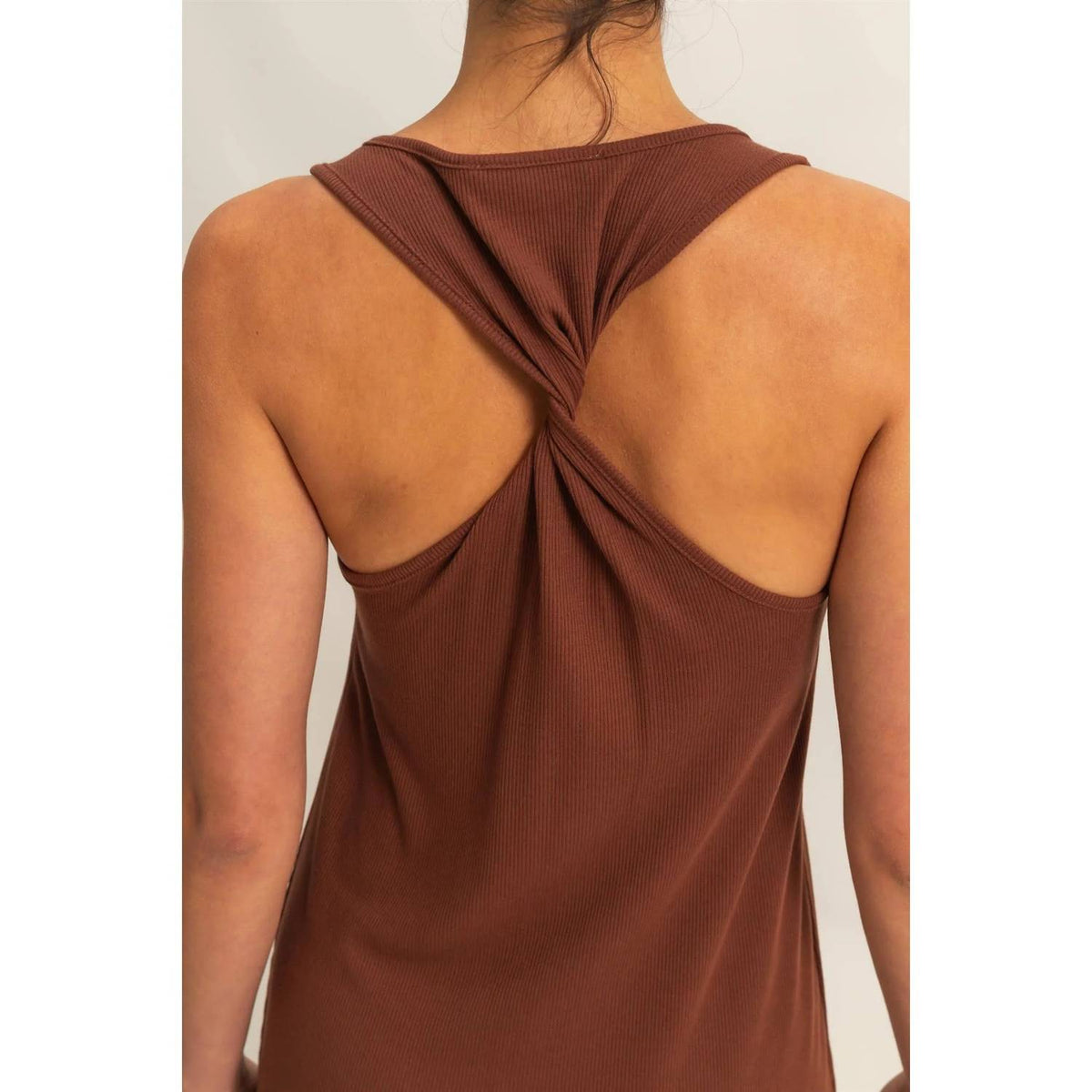 Hyfve - Scoop Neck Side Tie Detail Midi Dress