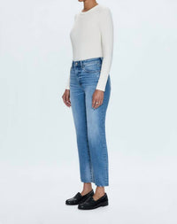 PISTOLA Charlie High Rise Classic Straight Jean in rhythm vintage - women's jeans - detail view