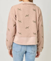 Mystree - Bow Embroidery Mixed Jacket