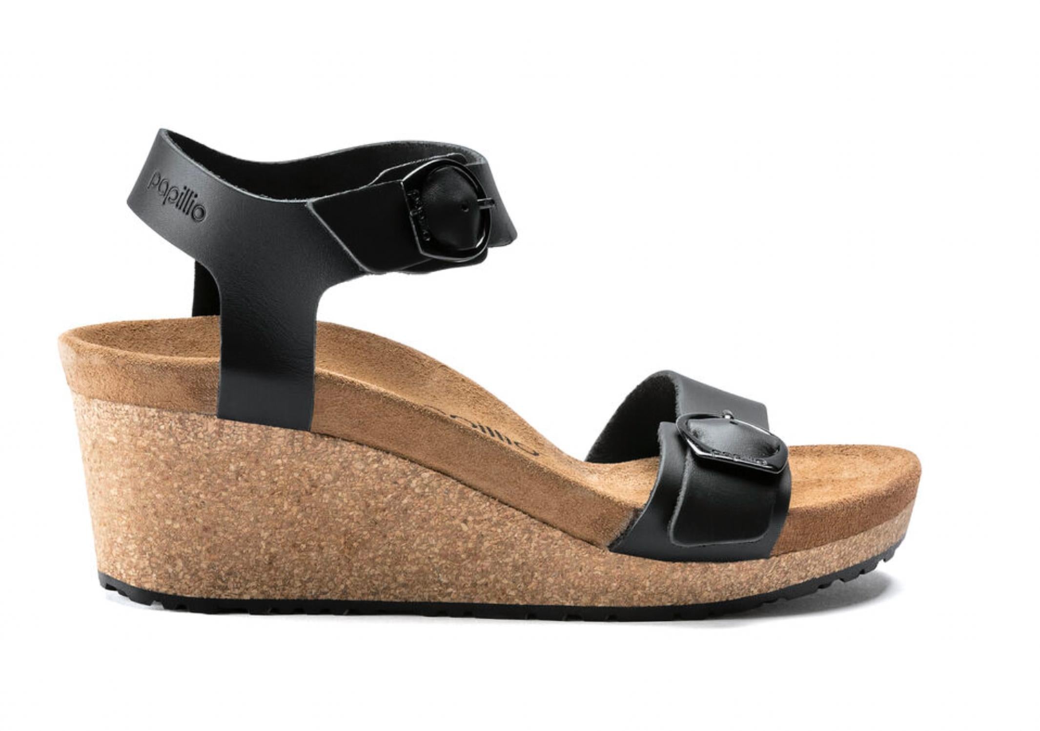 Birkenstock - Women's Soley Leather Soft Footbed Wedge Heel Sandal