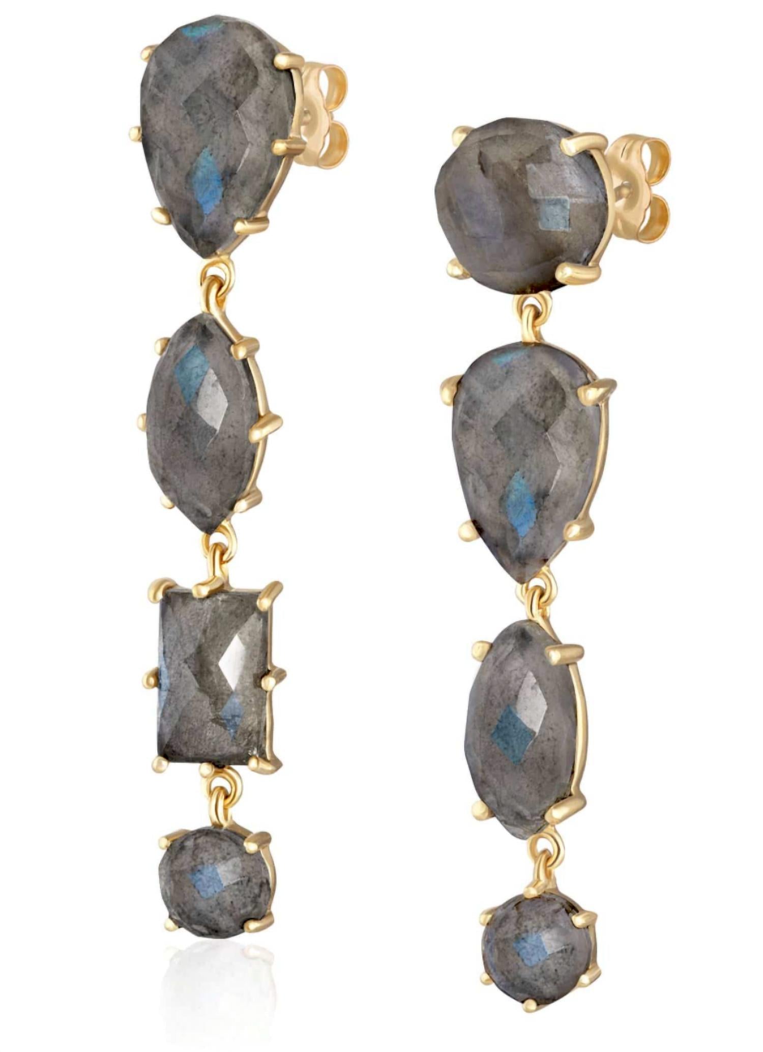 Ela Rae - Mismatch Dangle Gemstone Earrings