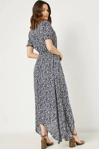 Hayden La - Floral Ruched Waist Maxi Dress