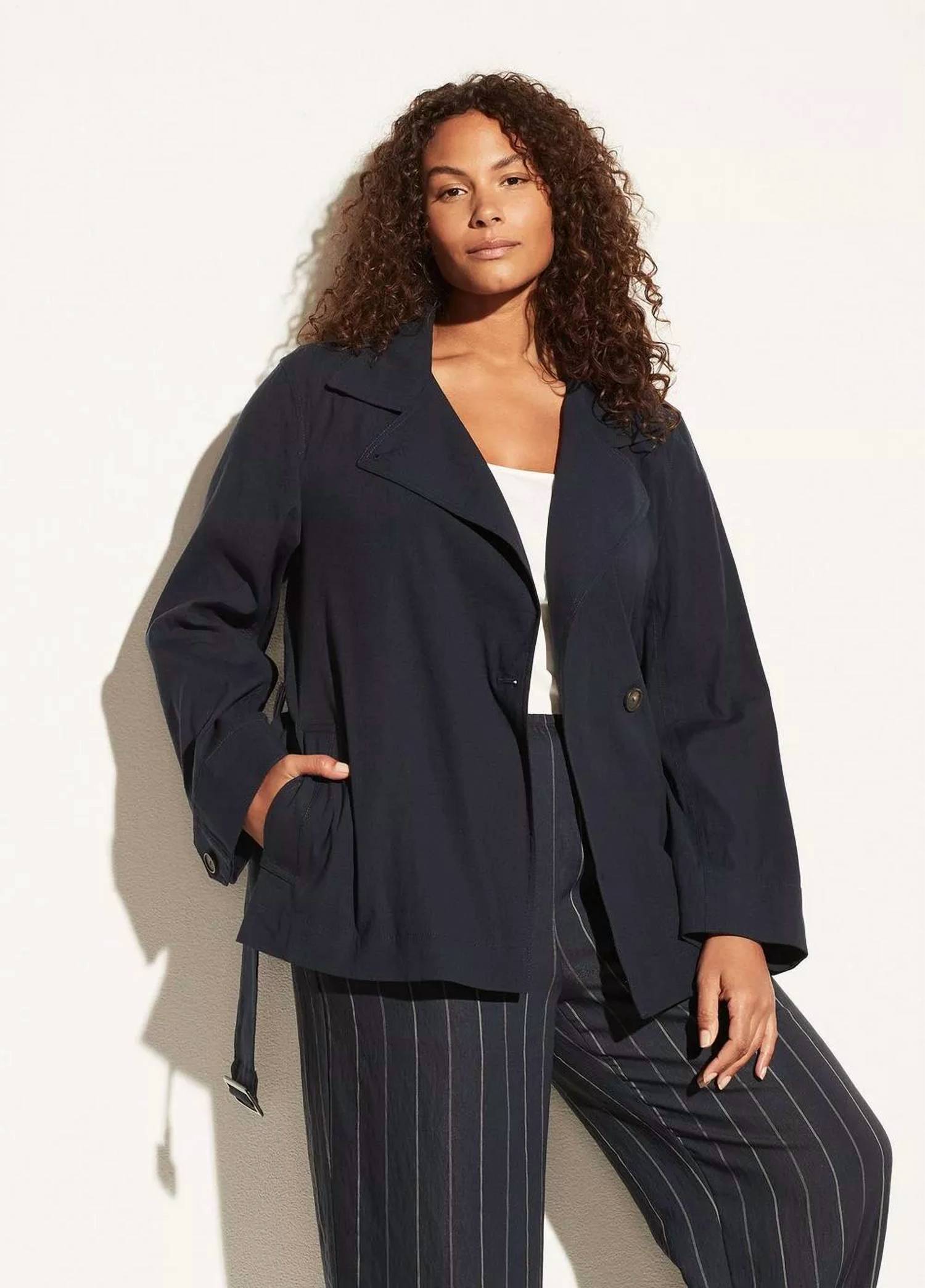 Vince - Belted Linen Blend Jacket