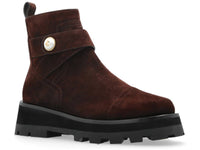 JIMMY CHOO Women's Velvet Suede Lug Boots in chocolate - women's shoe
