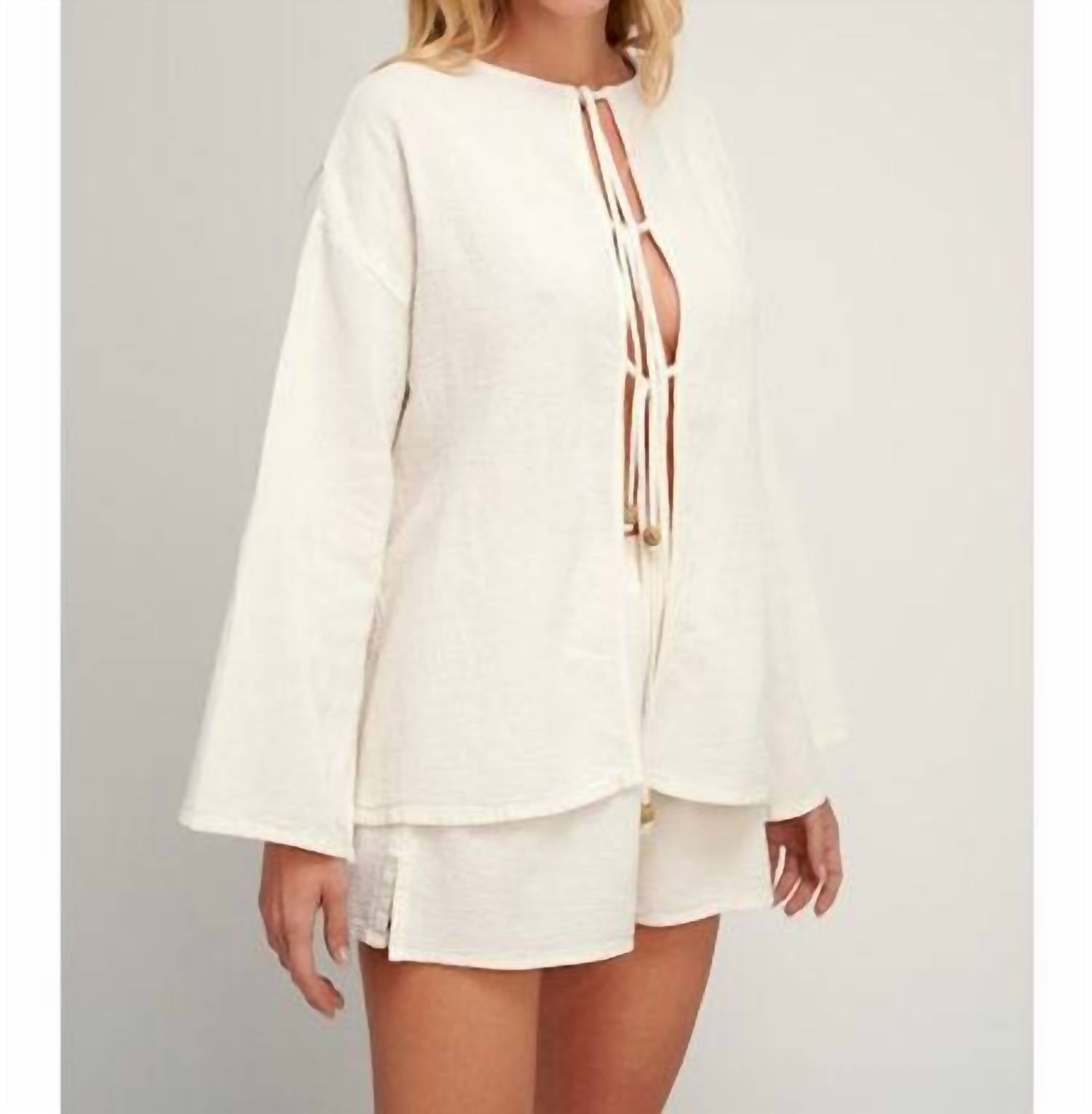 Pearl And Caviar - Iralika Tie Front Top