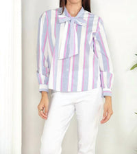 Zero Degrees Celsius - Bow Stripe Blouse