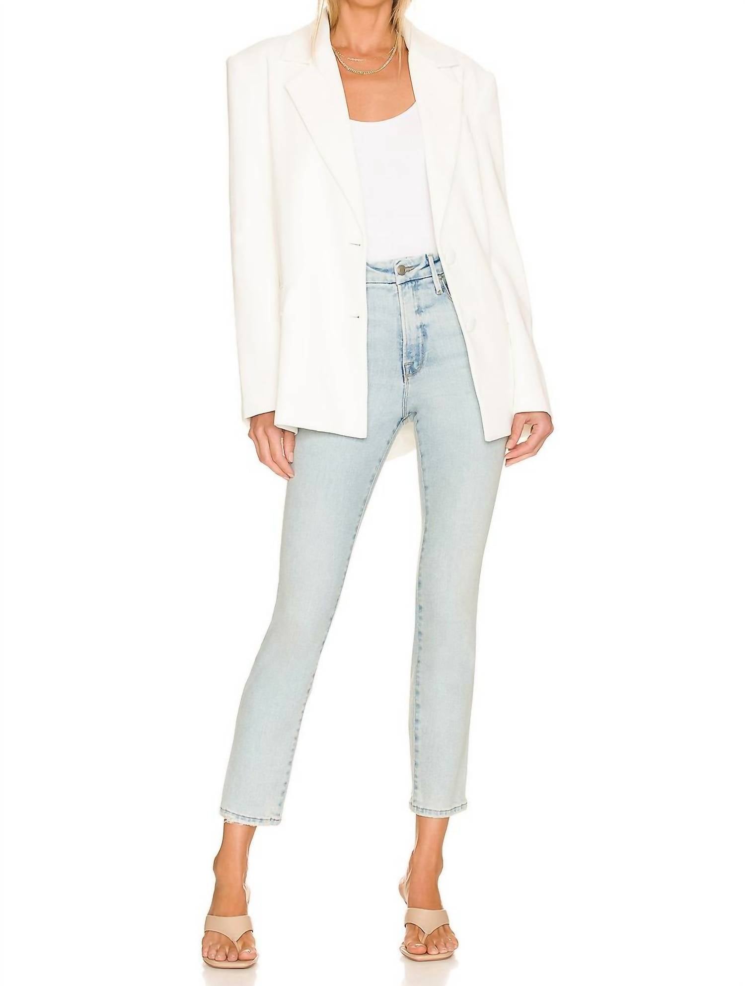 Good American - CLASSIC NATURAL FRAY HEM JEAN