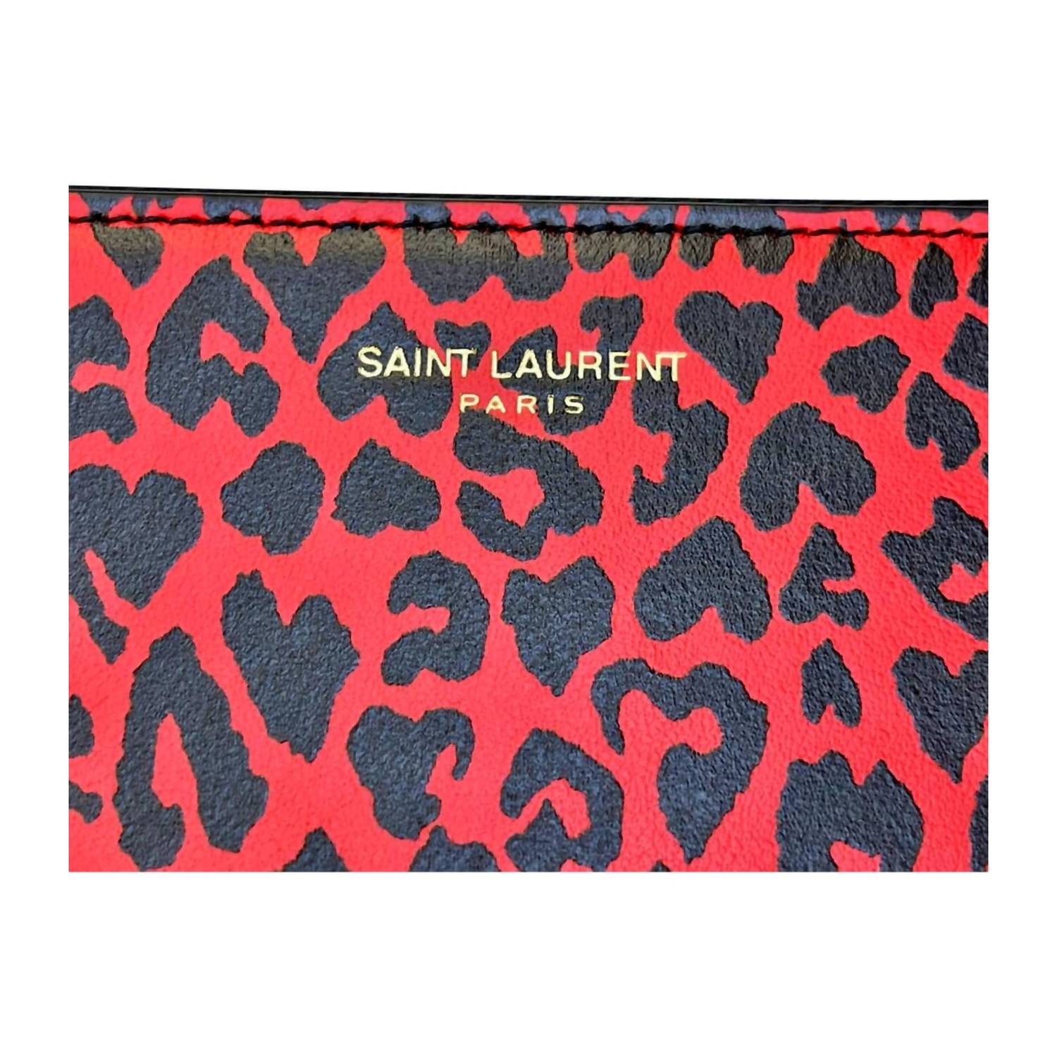 Saint Laurent - Women's Leopard Printed Medium Pouch