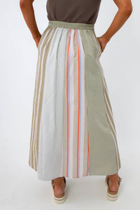 Baevely By Wellmade - Aurelia Summer Stripe Midi Skirt