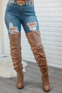 Surelymine - Women's Unmatchable Pointy Slouchy Knee And Thigh High Boots