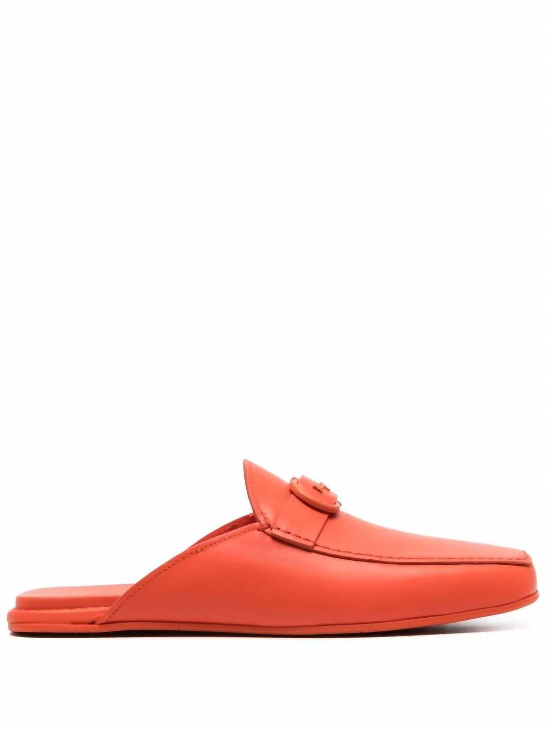 Salvatore Ferragamo Men's Logo Buckle Backless Slipper Mule in red - men's loafer