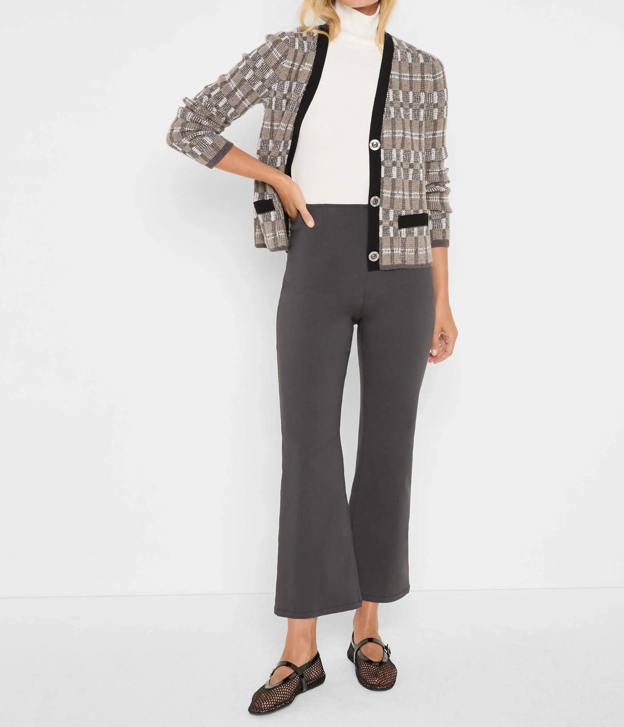 Nic + Zoe - Grayson Grid Mix Sweater Cardigan