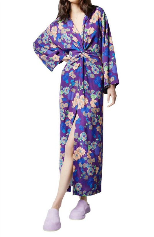 Smythe - Twist Violet Floral Midi Dress