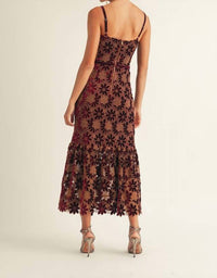 Babe - Vera Velvet Floral Midi Dress