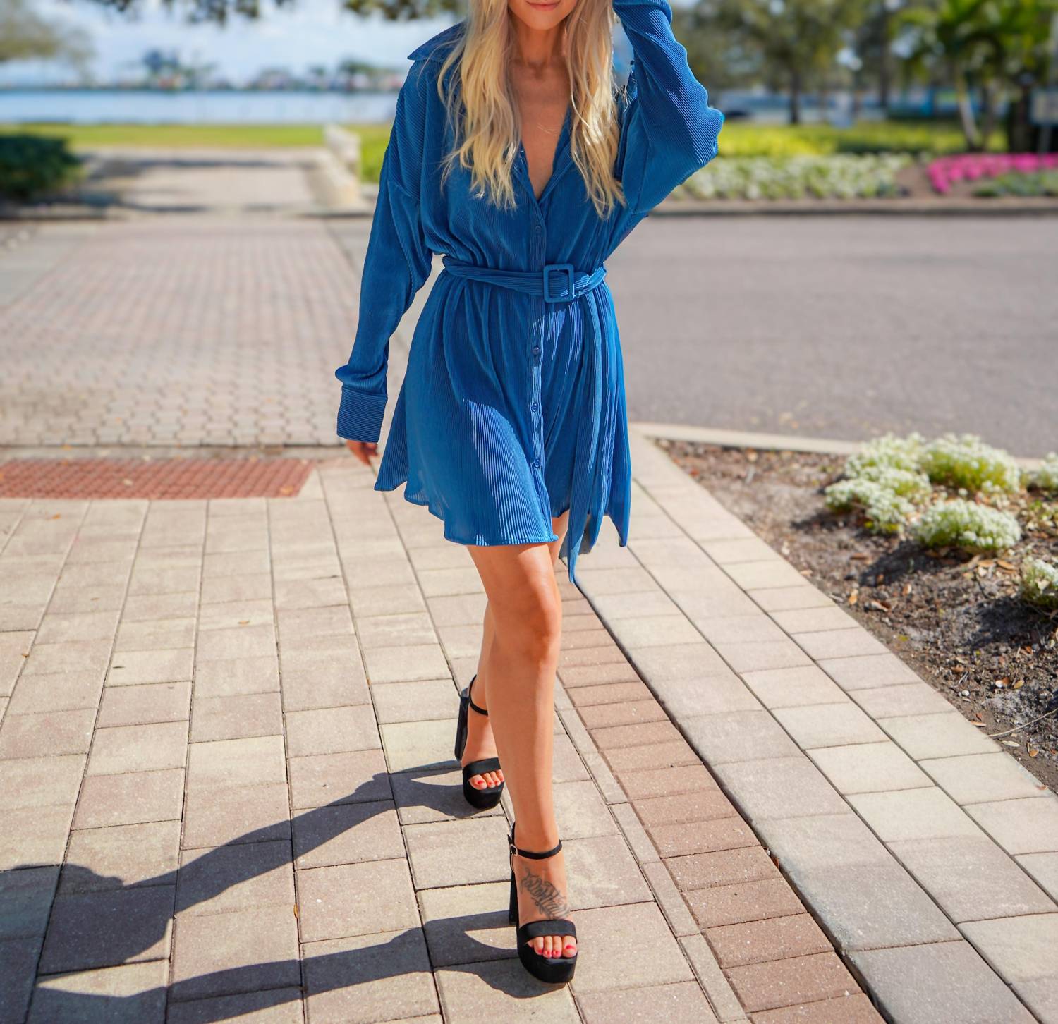 Disco Avenue Retro Radiant Dress in blue - women's dress - view 8