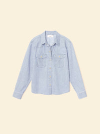 XIRENA Byron Denim Shirt in blue railroad - women's shirt - alternate view