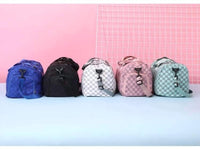 Beauty Stash - Textured Checkered Travel Duffel Weekender