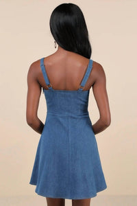 Lulus - Considered Chambray Bustier Mini Dress
