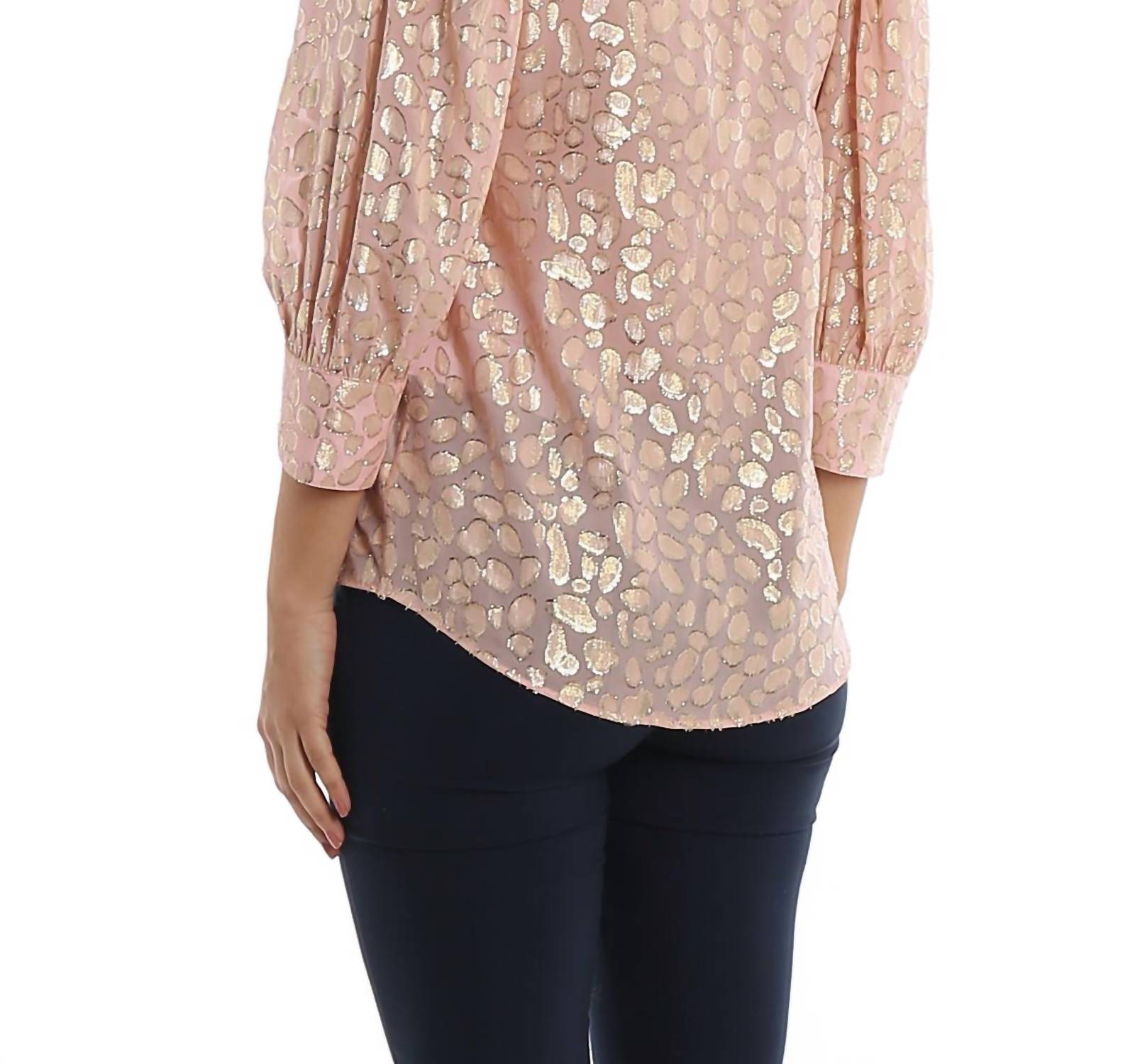 Stella Mccartney - Pre-loved Metallic Leopard Print Fil Coupe Silk Blouse