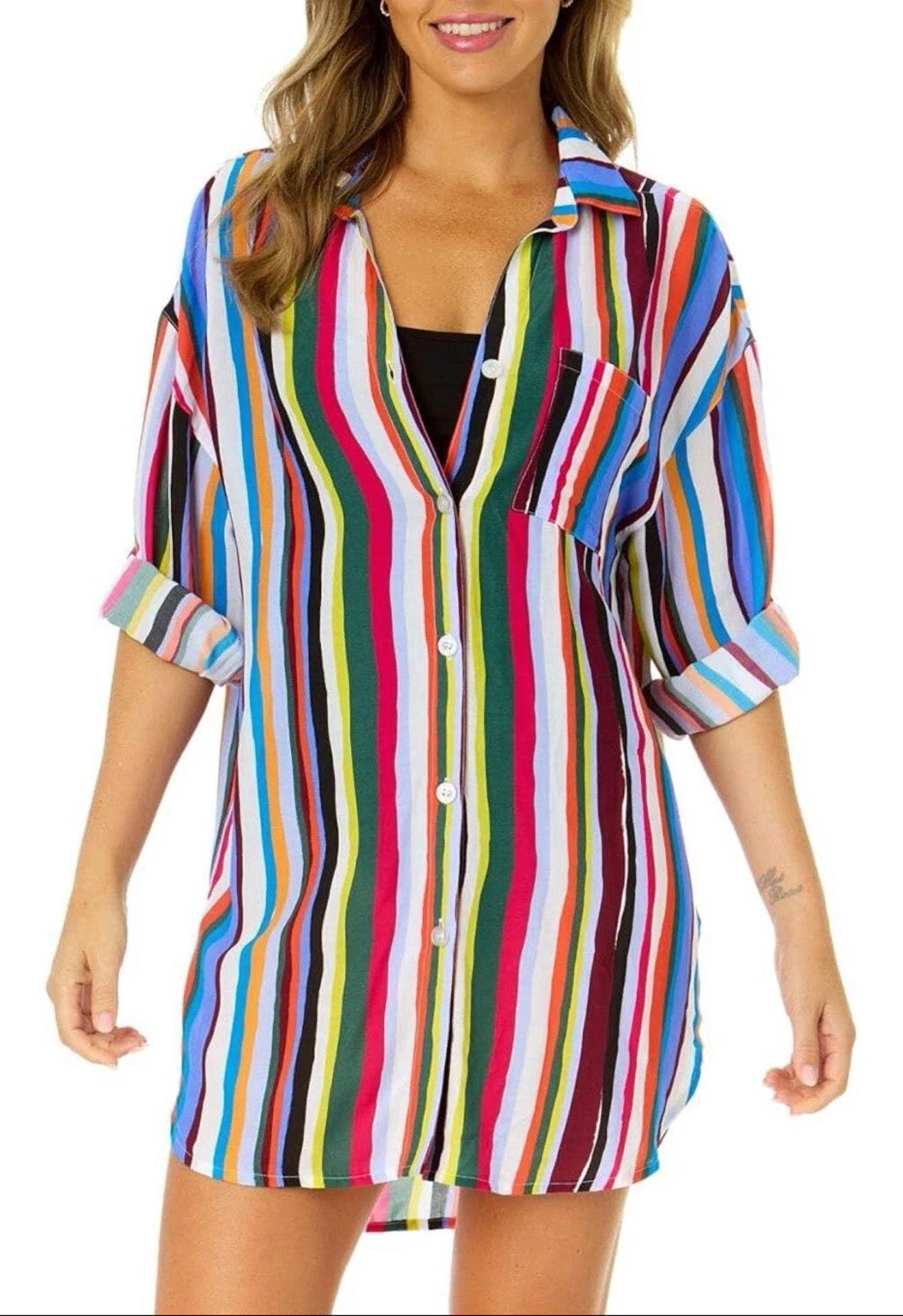 Anne Cole - Button Front Shirt Cover Up