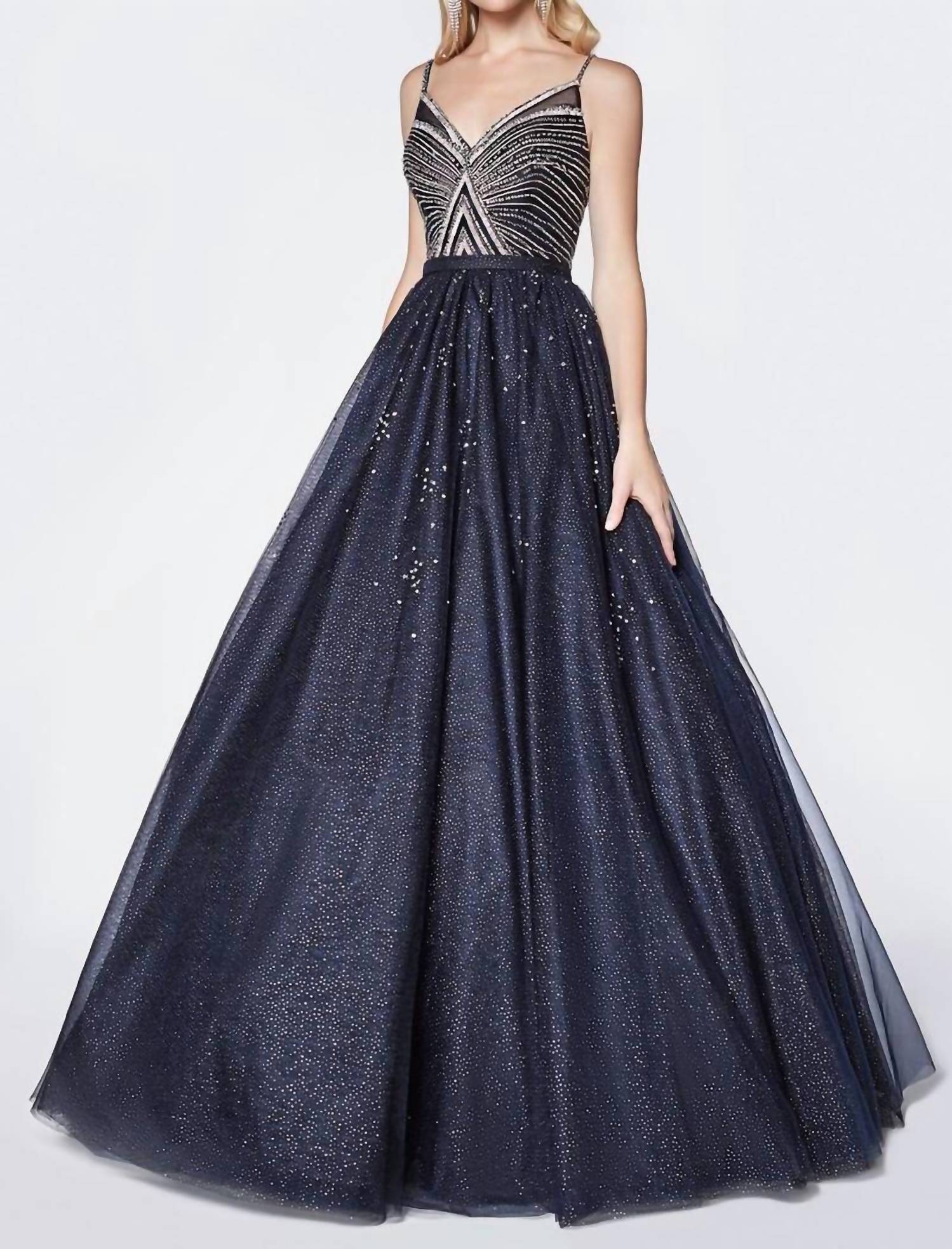 Cinderella Divine - Glittered Ball Gown With Beaded Bodice Detail