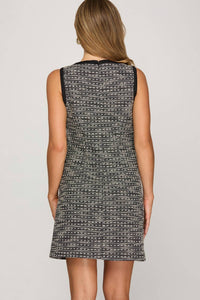 She + Sky - Tweed Knit Fancy Mini Dress