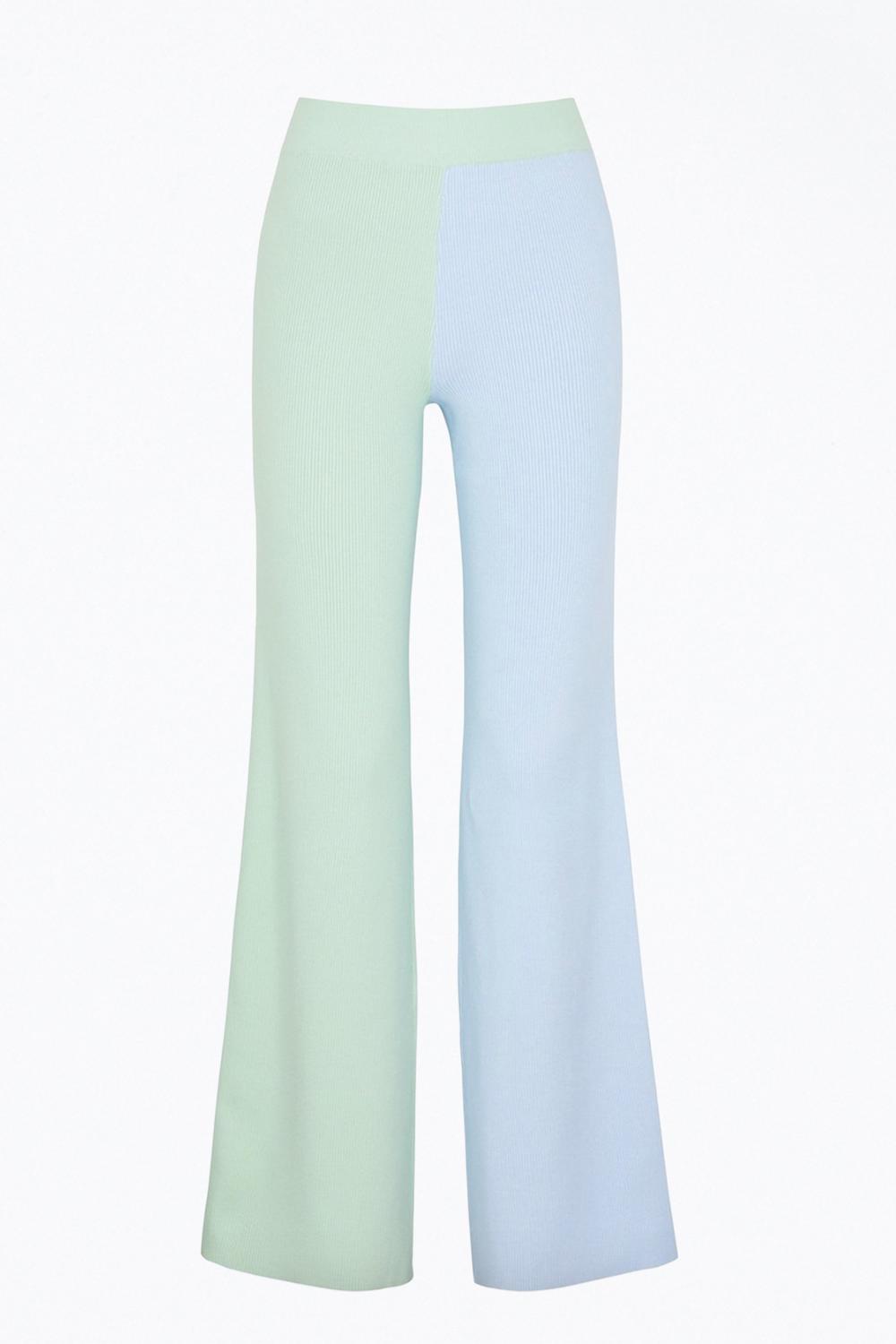 AWA RIBBED-KNIT STRAIGHT-LEG PANTS