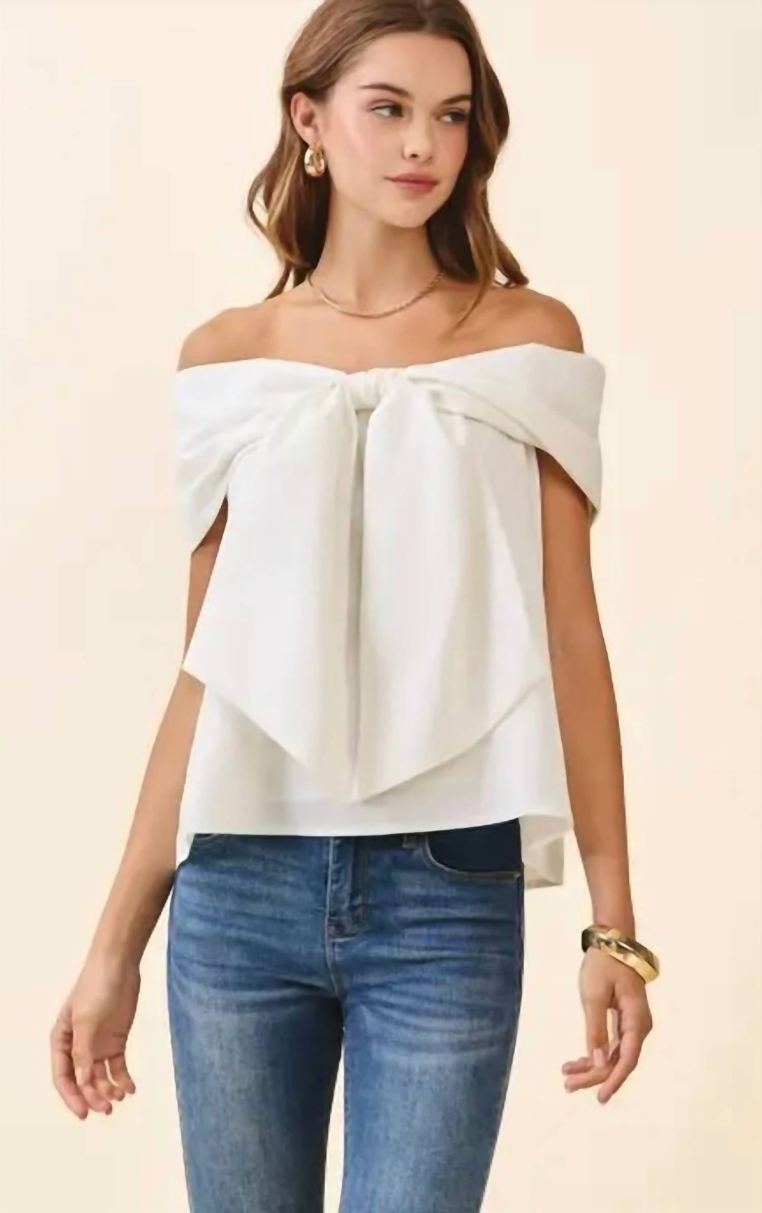 Tcec - Off The Shoulder Bow Top