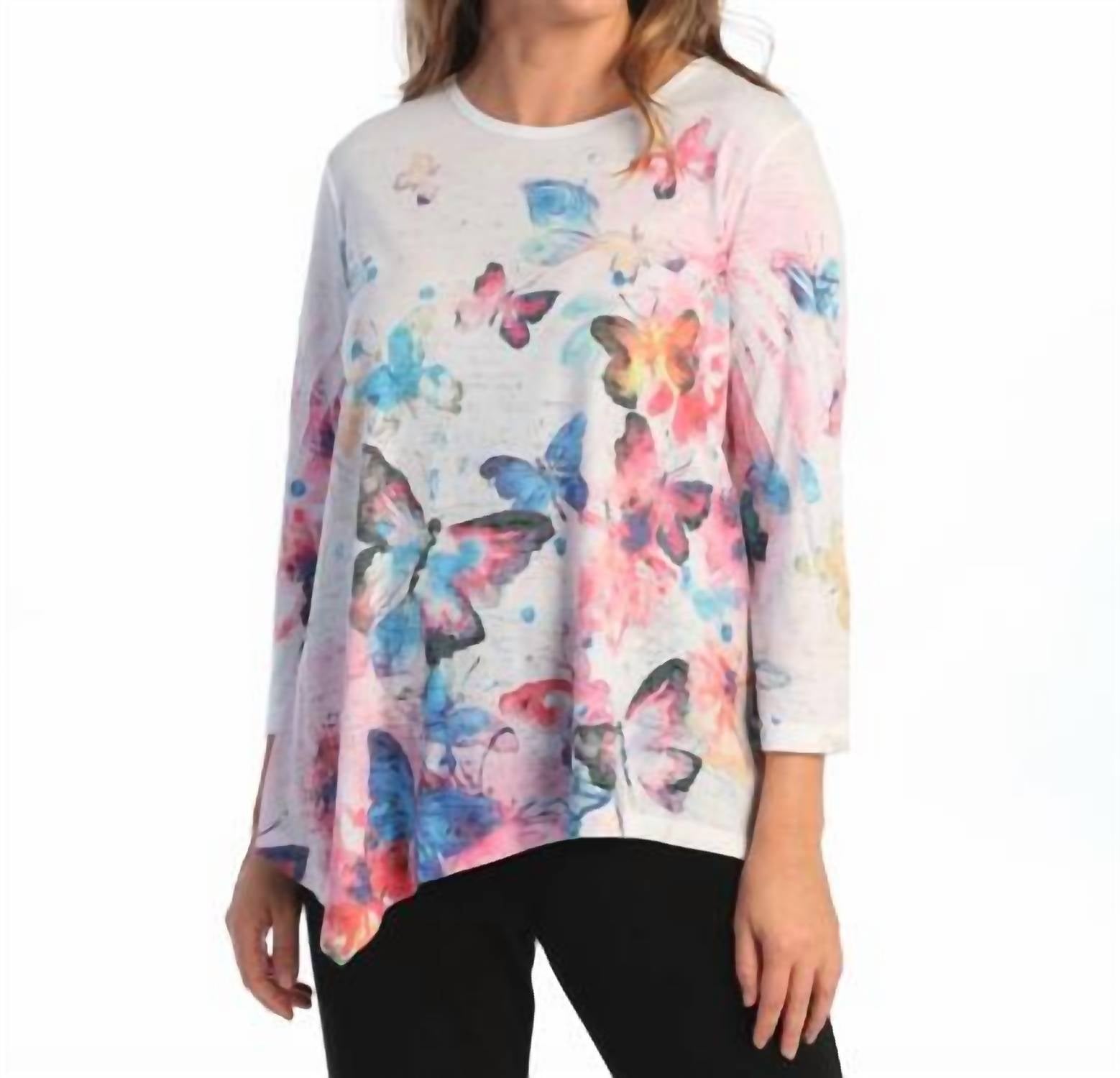 Jess & Jane - Fantasia Jersey Burnout Asymmetric Top