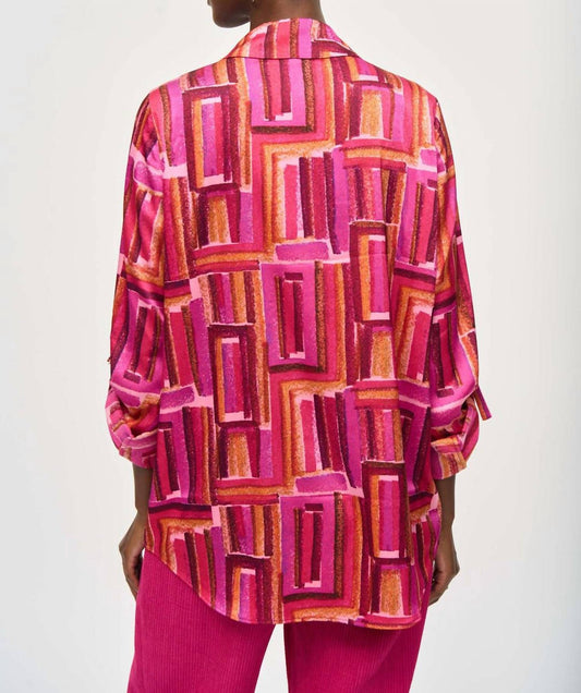 Joseph Ribkoff - Geometric Print Button-down Blouse