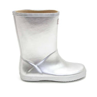 HUNTER Boys First Classic Metallic Rain Boots in silver - kids' shoe - alternate view