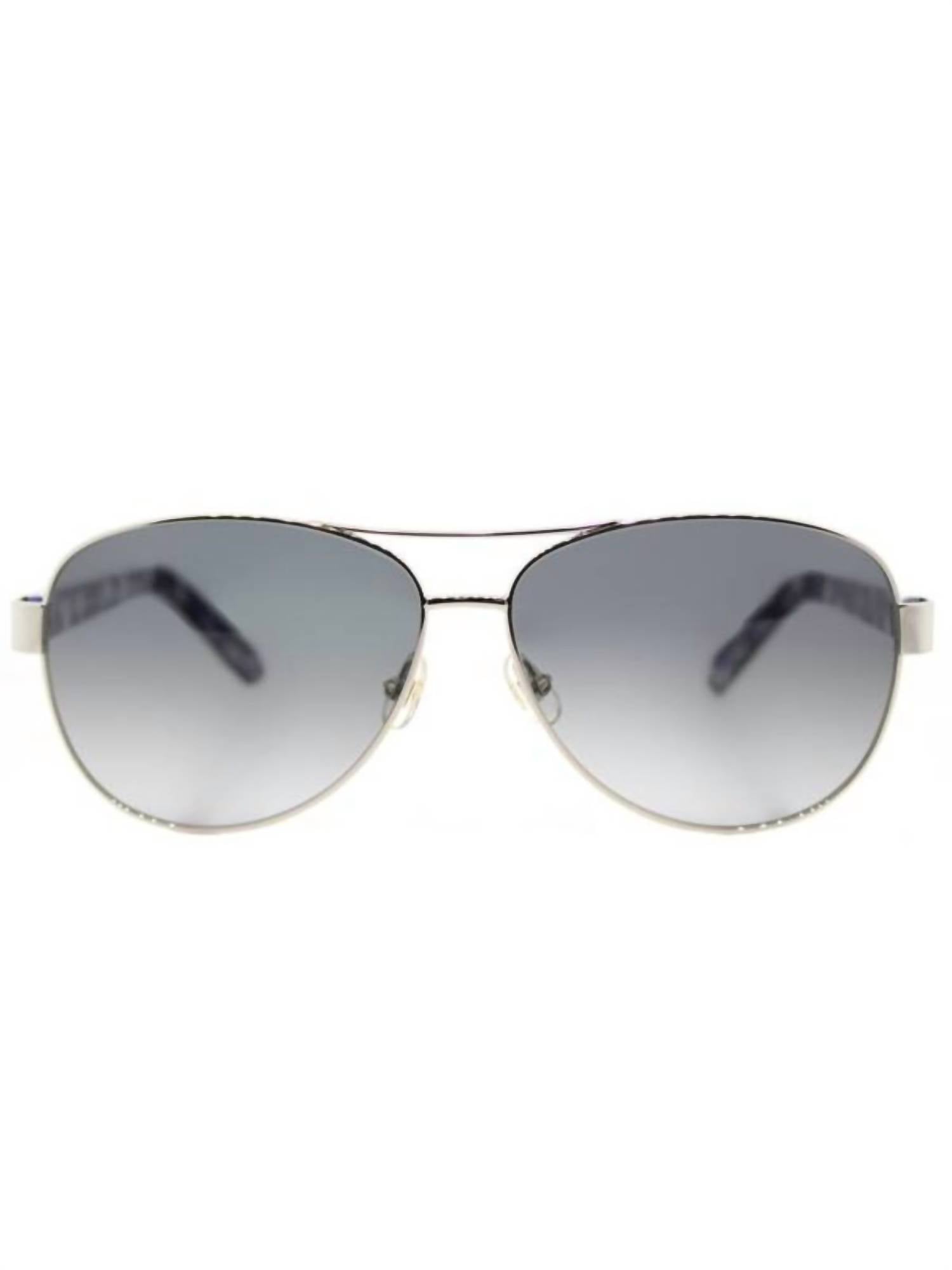 Kate Spade Dalia Aviator Metal Sunglasses with Grey Gradient Lens in silver - women's accessory - detail view