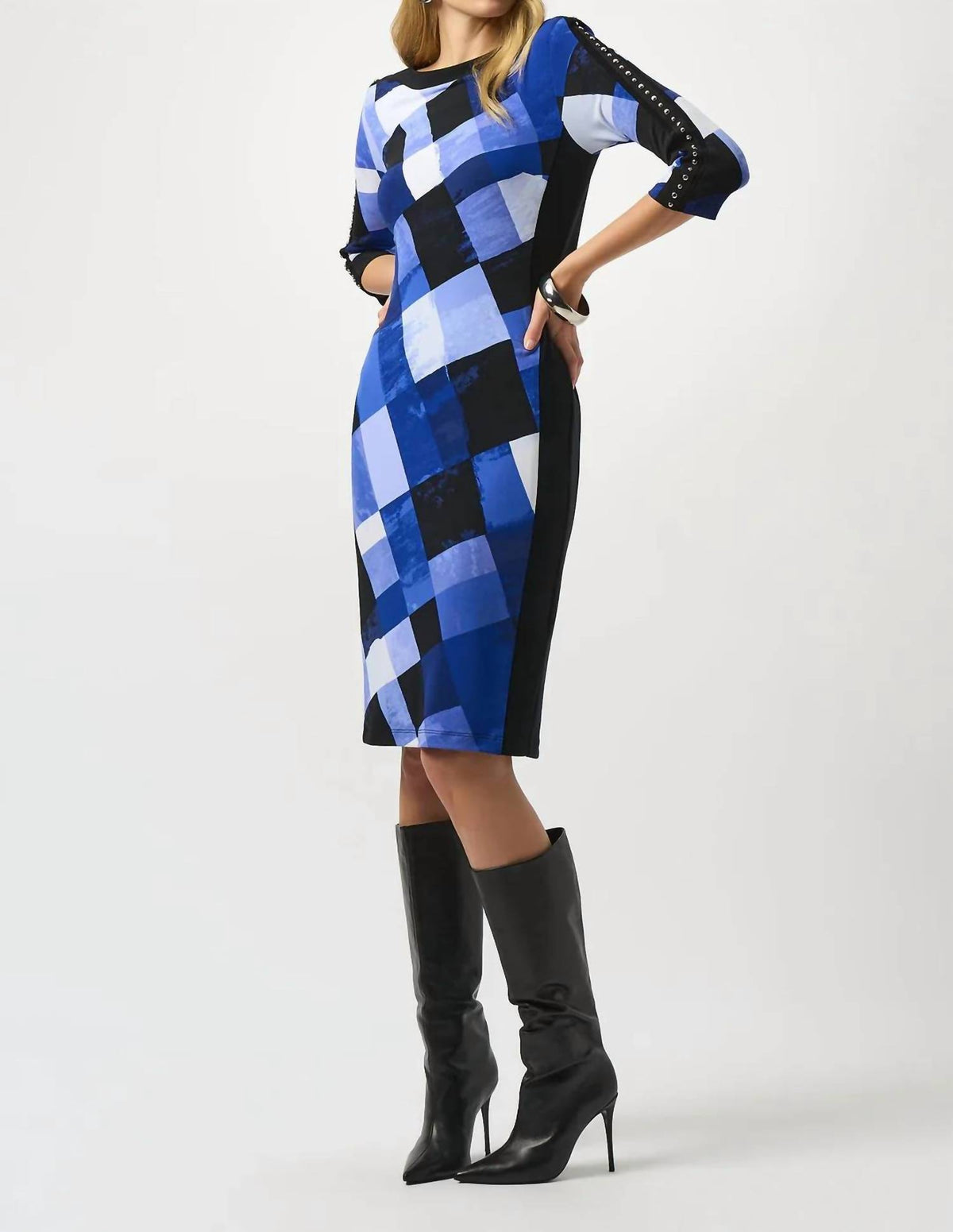 Joseph Ribkoff - Plaid Print Sheath Dress