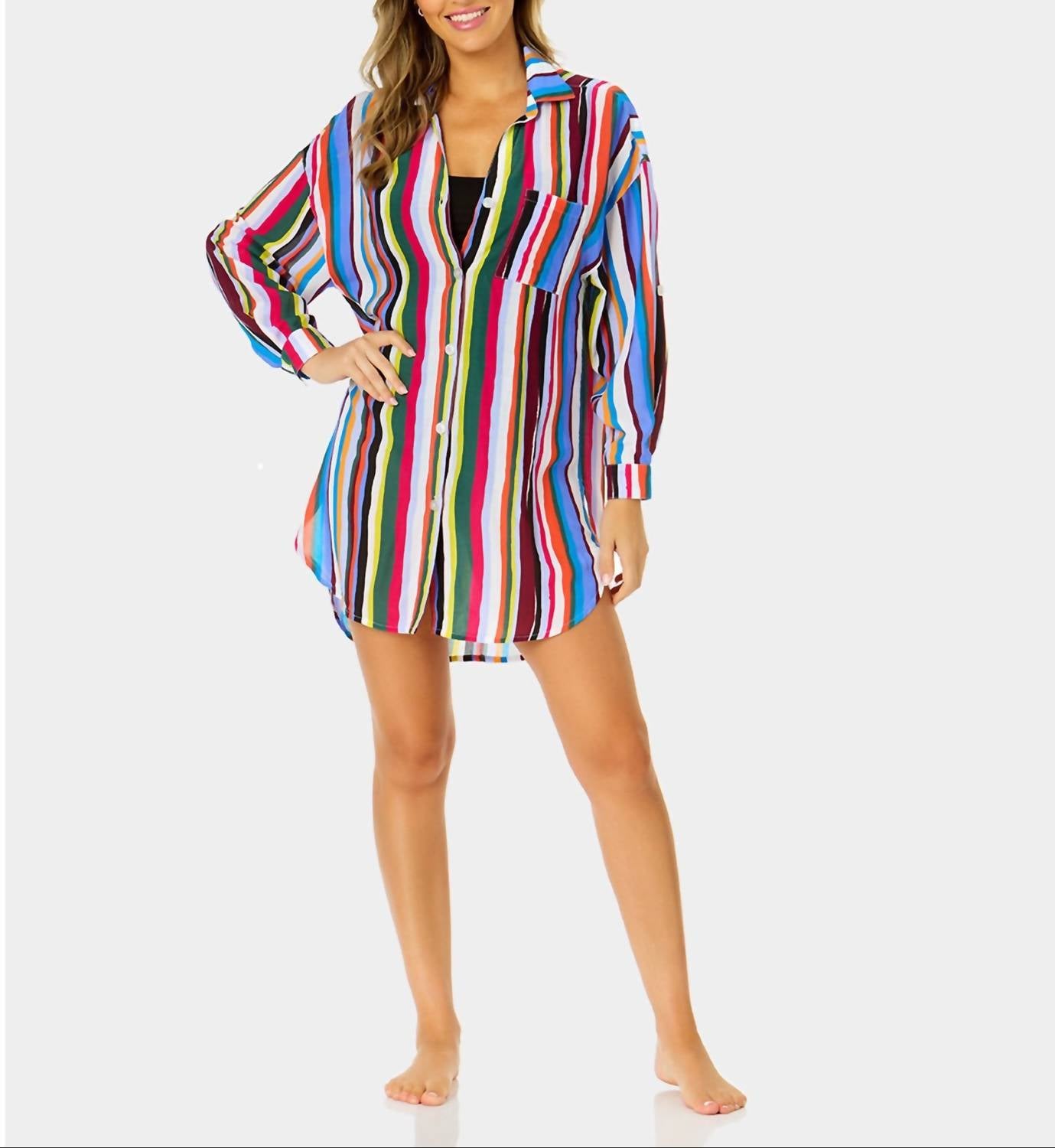 Anne Cole - Button Front Shirt Cover Up