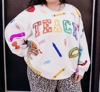 Queen Of Sparkles - Teach Scattered Icon Sweatshirt