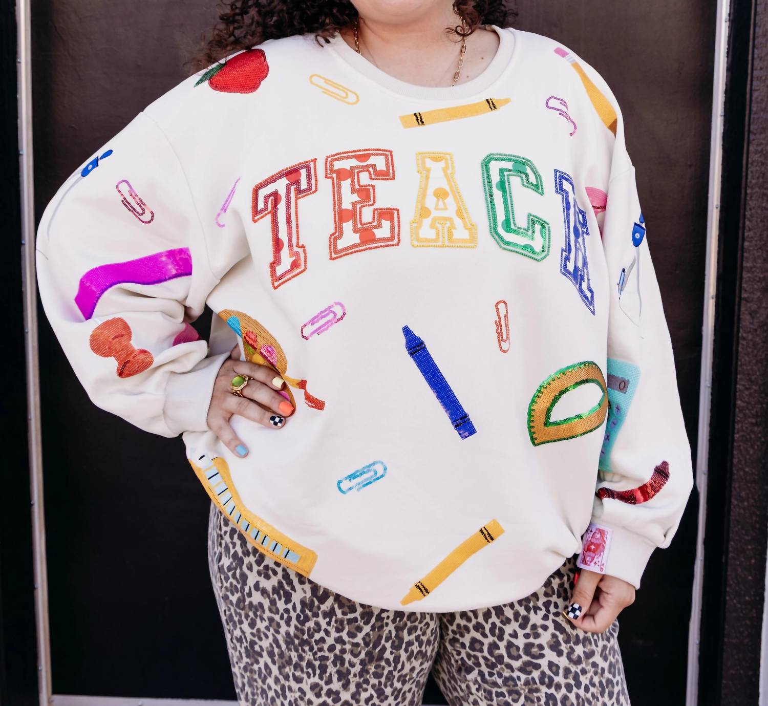 Queen Of Sparkles - Teach Scattered Icon Sweatshirt