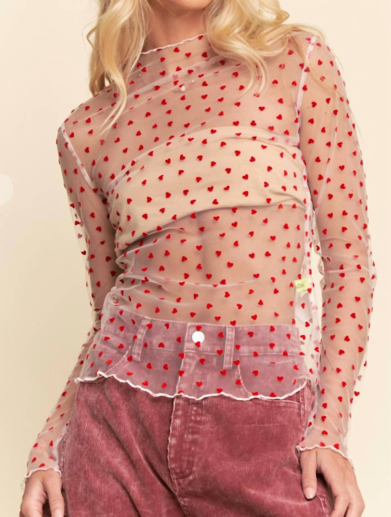 Davi & Dani - Ruby Hearts Mesh Tee