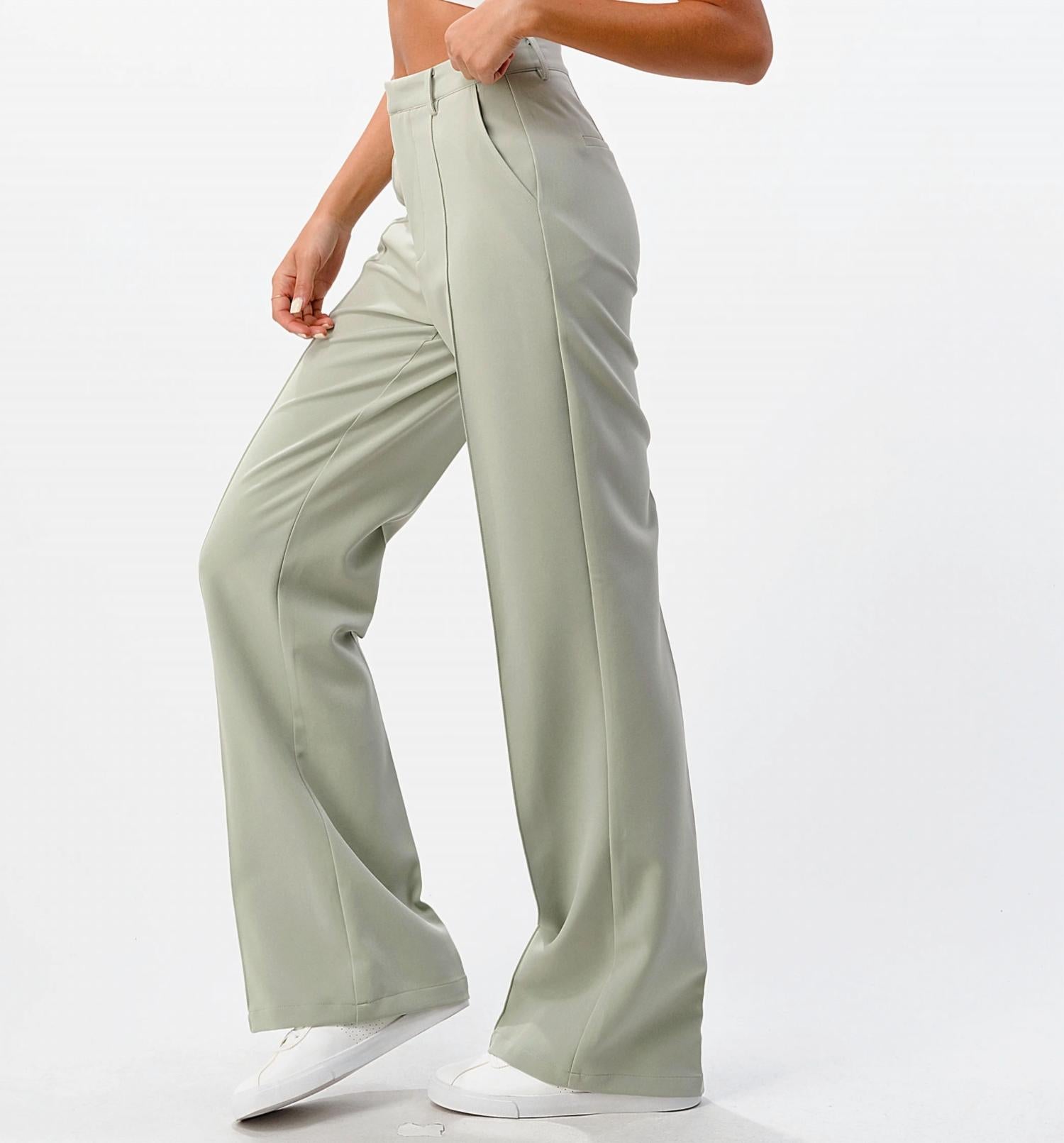 FRONT SEAM WIDE LEG PANTS