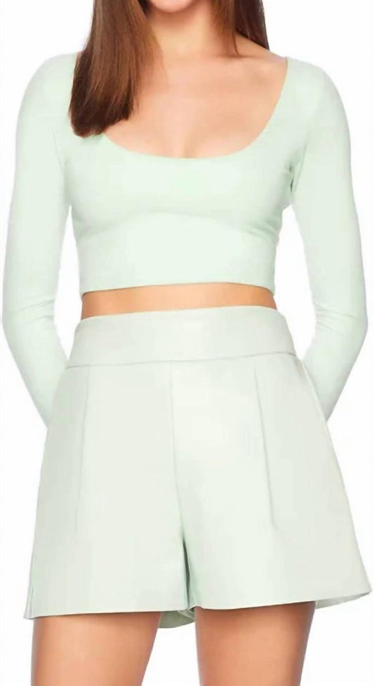 Susana Monaco - Faux Leather Pleated Shorts