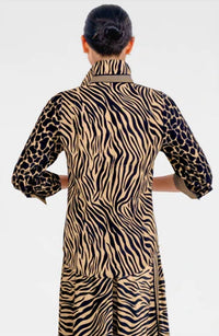GRETCHEN SCOTT Boyfriend CDC Shirt in zebra khaki - women's shirt - alternate view