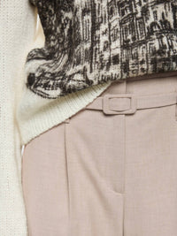Marc Cain - FAQUS Trouser with high waist and belt City Tour theme