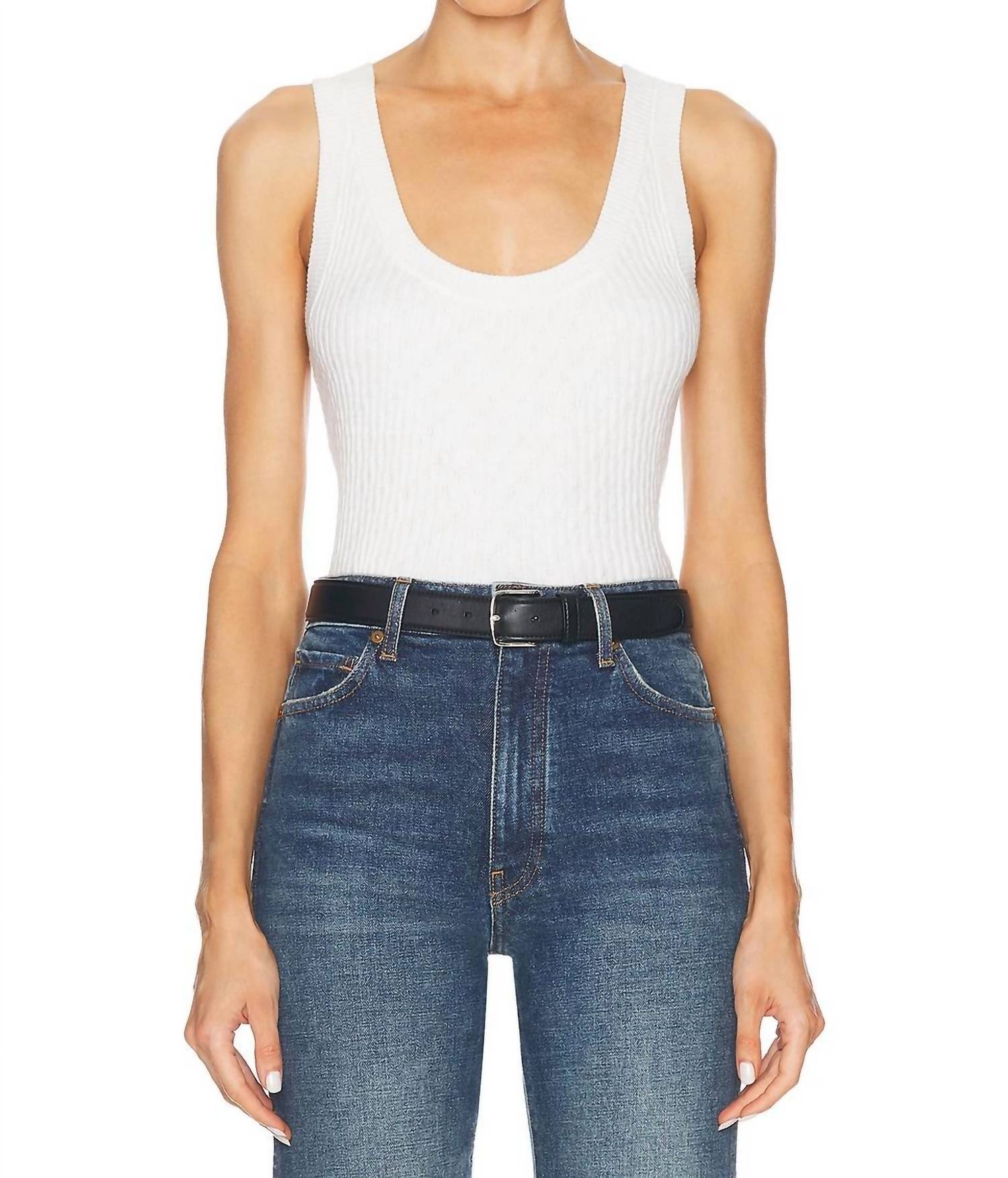 Enza Costa - Women's Cotton Pointelle Knit Tank Top