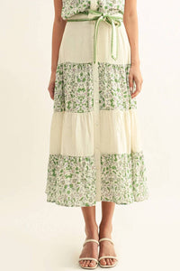 Adelyn Rae - BLAIR MIXED MEDIA FLARED MIDI SKIRT