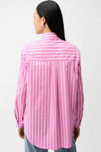 Joseph Ribkoff - Stripe Print Boxy Blouse With Rhinestones