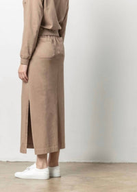 Lilla P Maxi Skirt With Pockets in shiitake - women's skirt - detail view